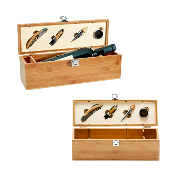 SET DE VINO DE MADERA